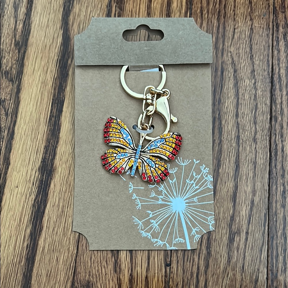 Butterfly Keychain with Rhinestones